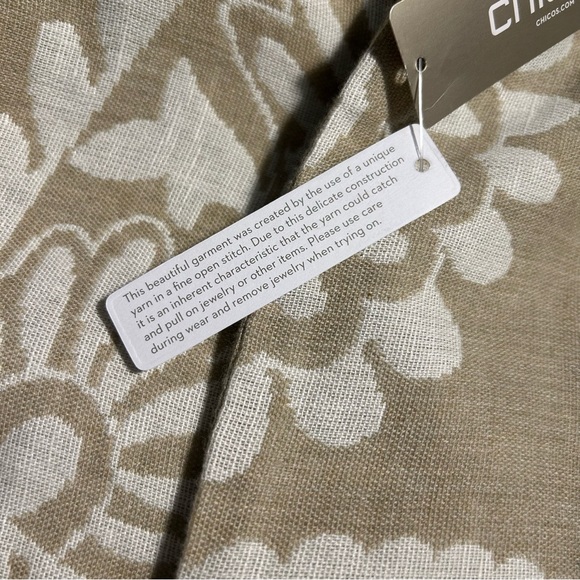 Chico’s ~new~ Jaquard Cotton Linen Topper In XS Petite - Picture 12 of 16